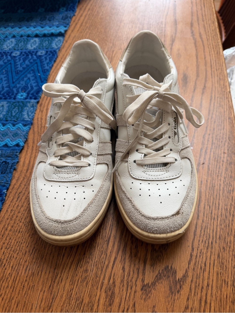 Gola Women's Beige and White Lace-Up Sneakers